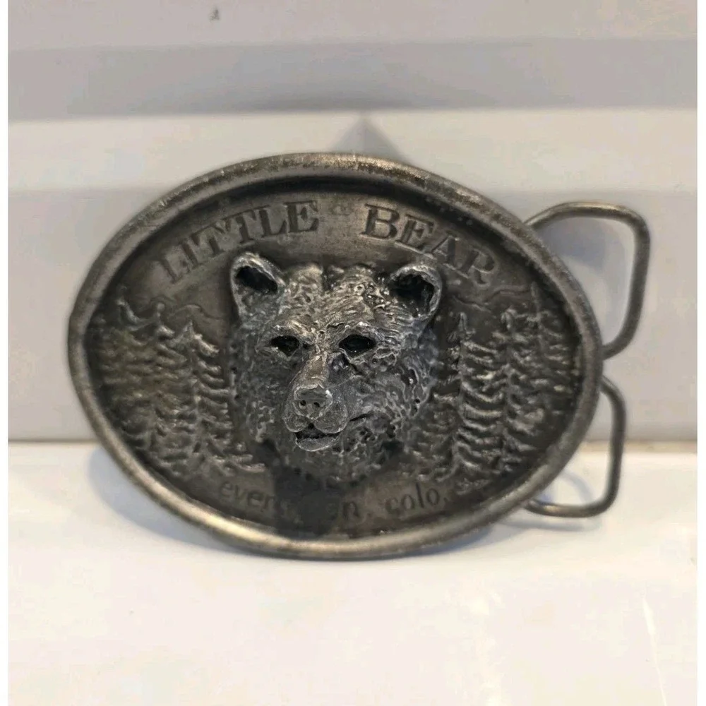 Little Bear Belt Buckle Vtg 1974 Evergreen Colorado Bergamot Brass Works HTF